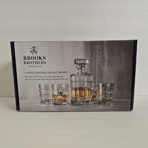 Brooks Brothers 5-Piece Crystal Decanter Set - Clear